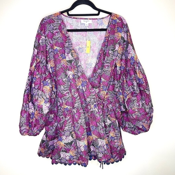 NWT Kika Vargas × Target Women's Purple Coral Reef Scallop Edge Wrap - Picture 6 of 15